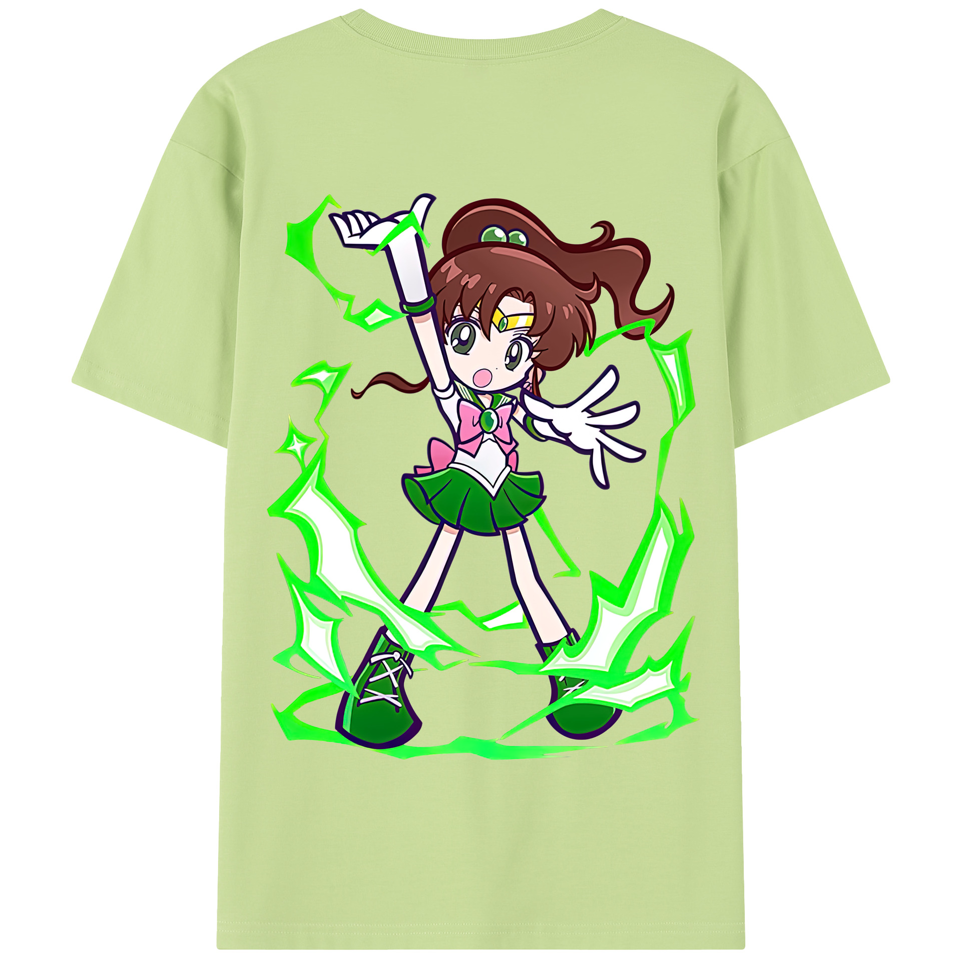 （画像用） 美少女戦士セーラームーン 木野 まこと きの まこと Sailor Moon Kino Makoto （セーラージュピター；Sailor Jupiter） 綿100％半袖Tシャツ（背面プリント）